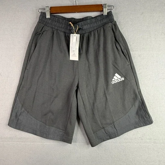 Adidas GG Fresh Athletic Shorts Mens Small Gray Cotton Blend NWT Drawstring