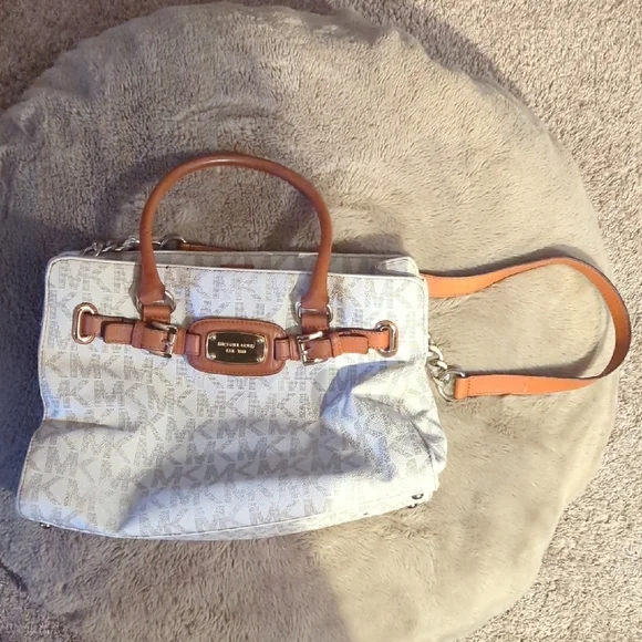 Michael Kors Cream and Tan Satchel