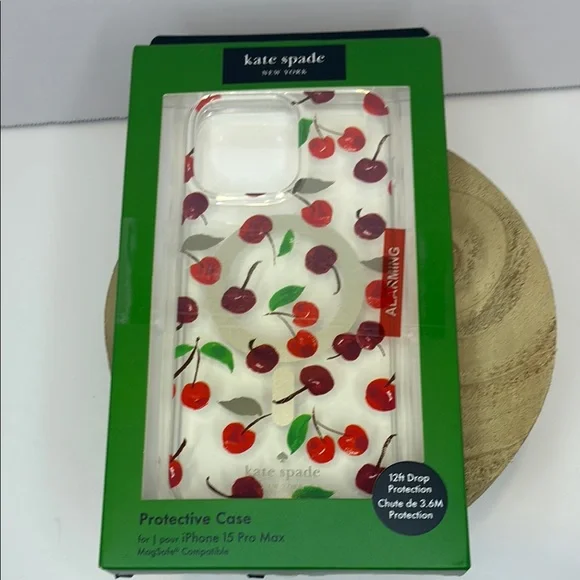 Kate Spade Cherry Pattern iPhone 15 Pro Max Case MagSafe