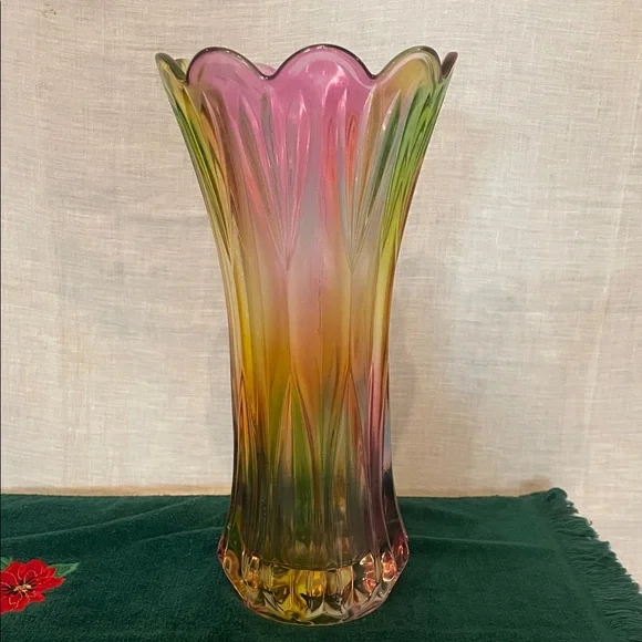 Elegant Multicolor Glass Vase vintage piece