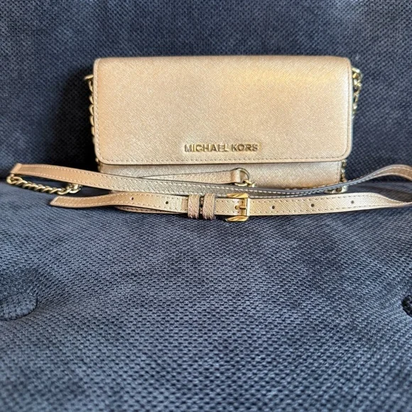Michael Kors Gold Crossbody/Clutch For Formal Events.