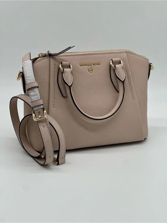 Michael Kors Pink Leather Satchel with Gold Hardware