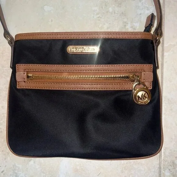 Michael Kors Black Crossbody‎ Bag Brown & Tan- Preloved