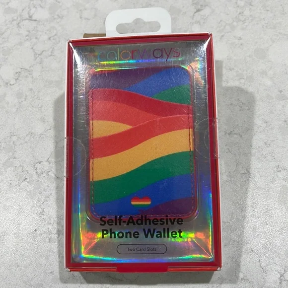 🆕 Colorways Pride Rainbow self adhesive phone wallet with two phone slots