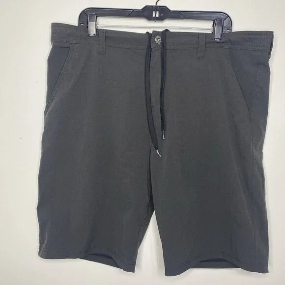 Prana Stretch Zion Zipstop Nylon Shorts Mens Sz 38 Grey Hiking Trail Outdoors