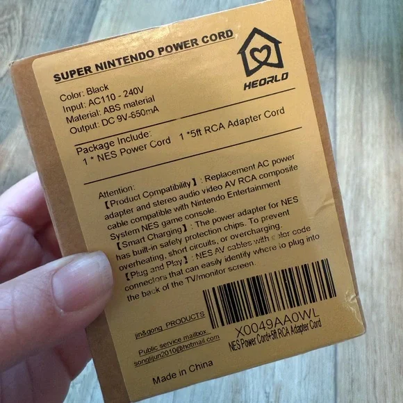 Super Nintendo Power Cord