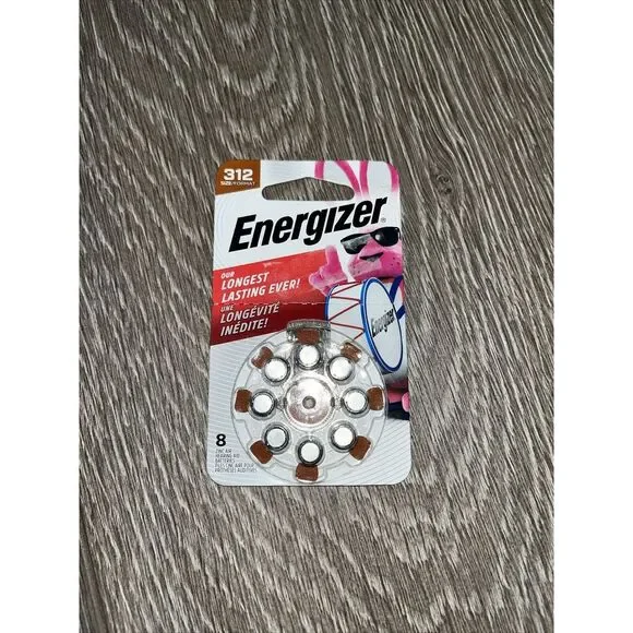 ENERGIZER - HEARING AID BATTERIES - 312 SIZE/FORMAT - PACKAGE OF 8 NEW & SEALED