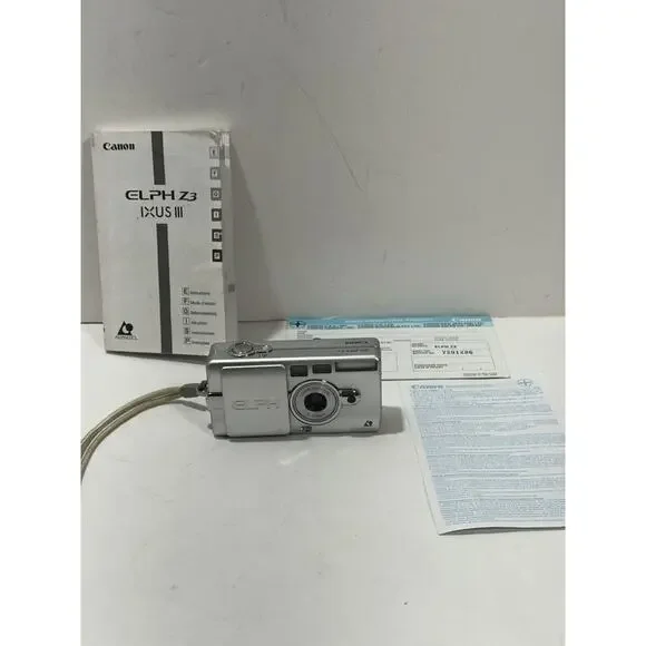 Canon ELPH Z3 Compact Digital APS Point Shoot Camera Zoom Silver Manual‎
