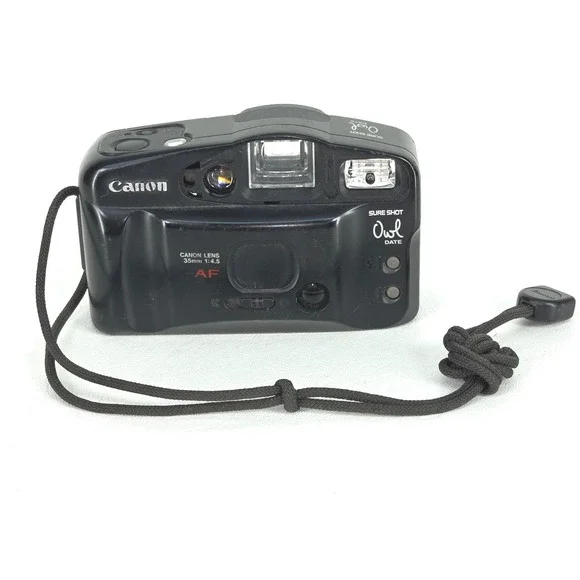 Canon Sure Shot Owl Date 35mm Camera Vintage No Battery UNTESTED PARTS ONLY