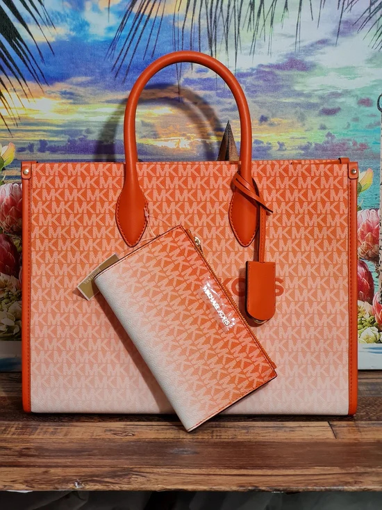 Michael Kors Mirella Ombre Tote And Wallet Set
