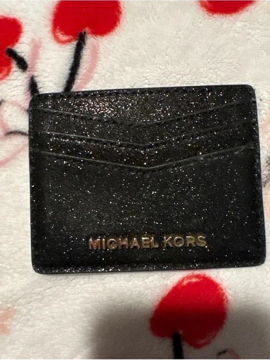 Michael Kors Black Glitter ID Card Sleeve