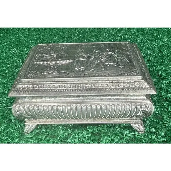 Vintage Silver French Jewelry Box Made in 1900s