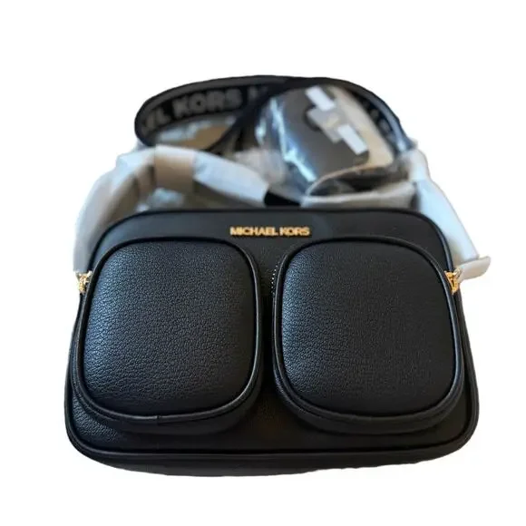 Michael Kors Crossbody Bag Black with Gold Hardware