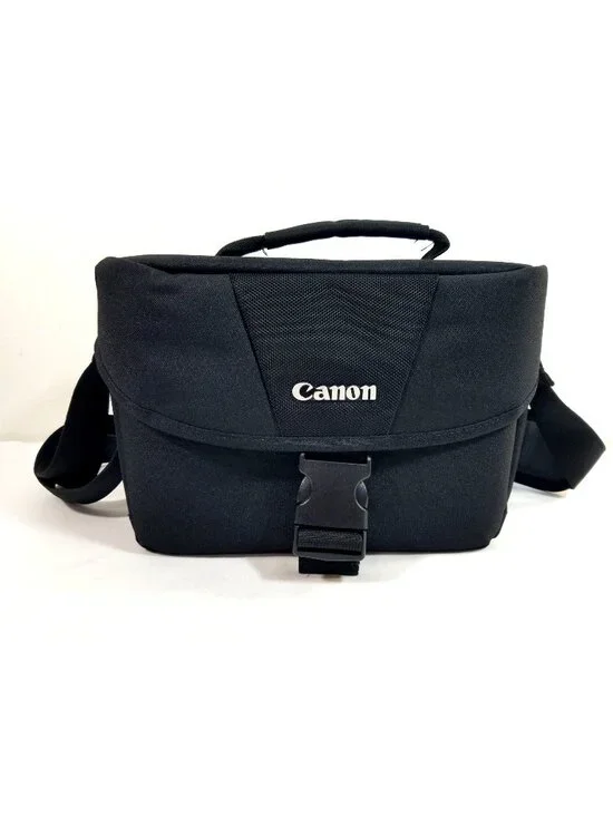 Canon Black Camera Bag With Adjustable Strap & Padded Interior For Cameras