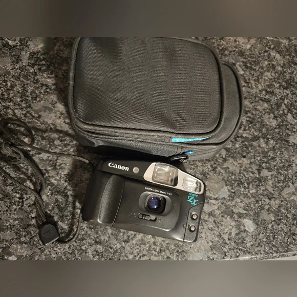Canon Snappy LX 35mm Point & Shoot Film Camera‎ Vintage Flash With Case