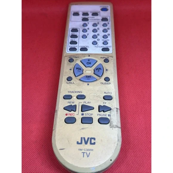 Genuine JVC RM-C388W Remote Control Used Missing Battery Cover FOR PARTS REPAIR