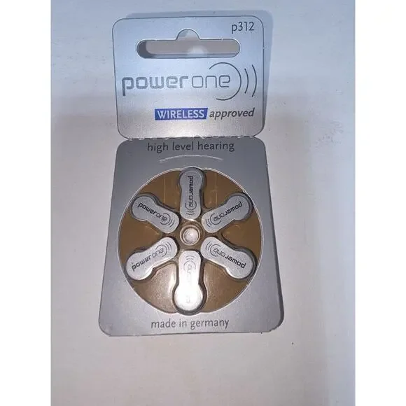 NEW Power one Size P312 Hearing Aid Batteries 6 Batteries