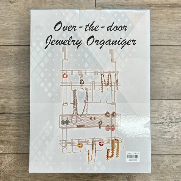 Over-the-Door Jewelry Organizer - White Metal