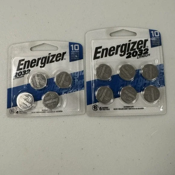 2 6pk Energizer 3v Lithium Batteries 2032 - 10 Batteries total 03/2030