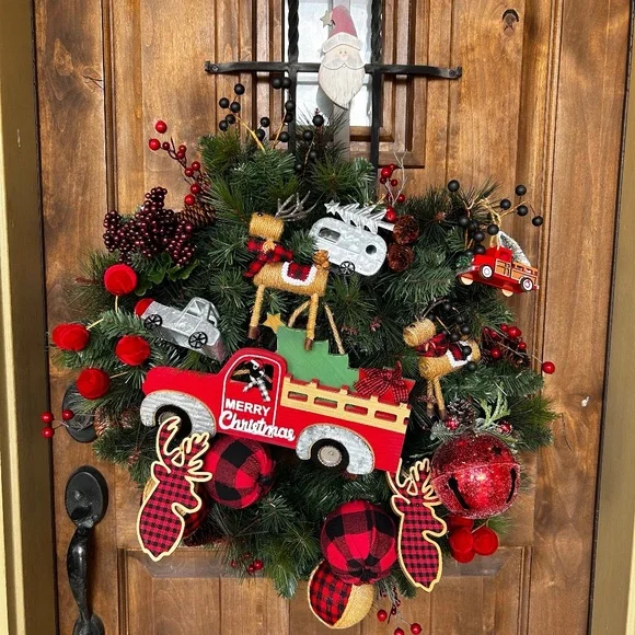 Decorated Christmas Wreath.