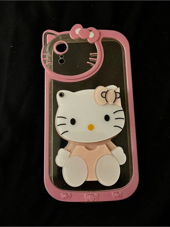 Hello Kitty Pink Clear Phone Case with 3D Character Accent