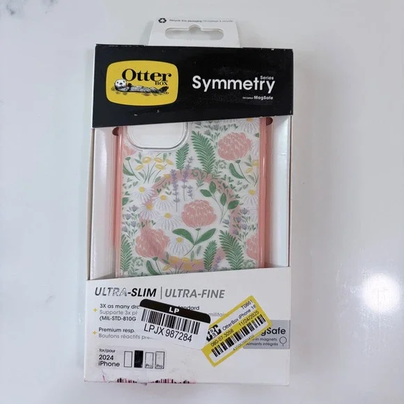 OtterBox Symmetry Series MagSafe Case iPhone 16 Floral Wildflower Pink Green