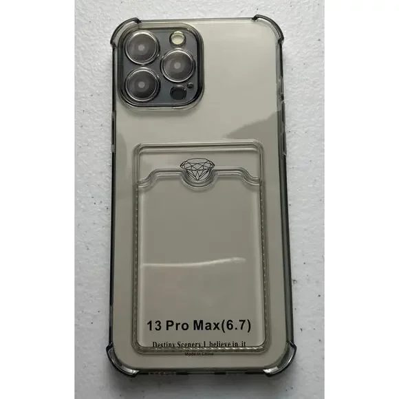Clear Wallet Pocket iPhone 13 Pro Max Snap-on Case