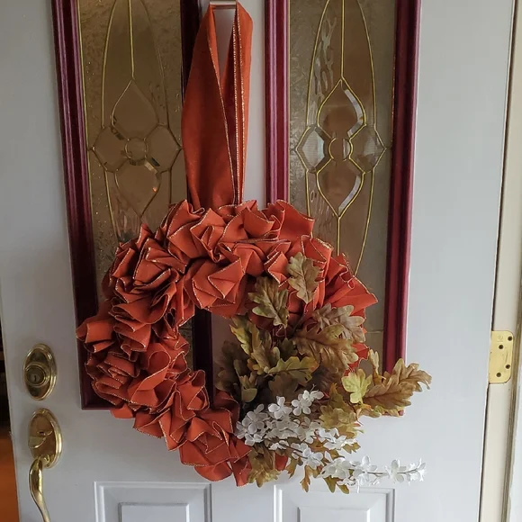 Fall Harvest Wreath with Rust and Olive Tones