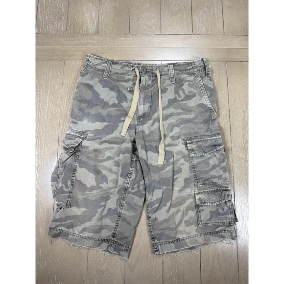 Vintage‎ JUICY COUTURE Men Camo Cargo Shorts Size 33 Y2K Retro Grunge