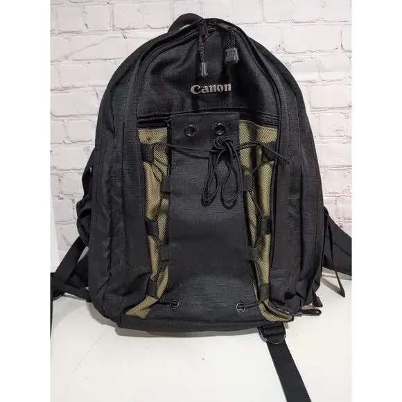 Canon DLSR 200 EF Deluxe Photo Backpack Straps Padded Dividers Black Green