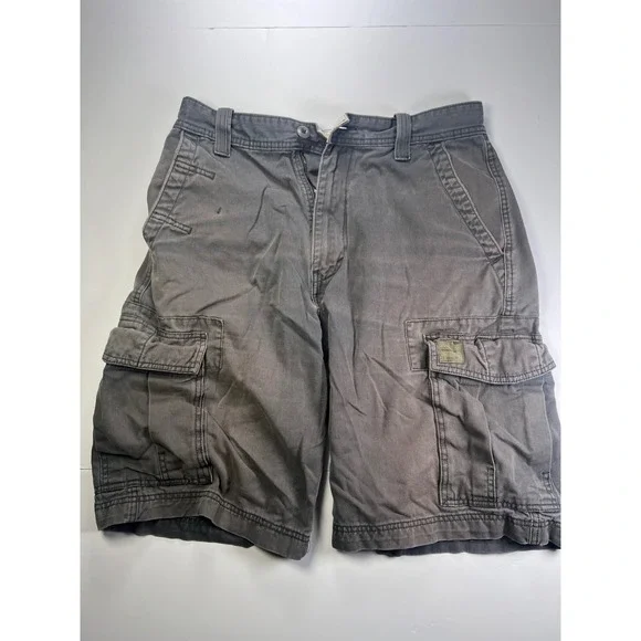 Levi's Cargo Shorts Mens 32 Charcoal Gray Cotton Utility Multi Pocket Workwear