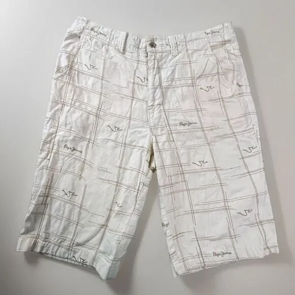 Pepe Jeans London Mens 38 Cream‎ Shorts Stitched Spell Out