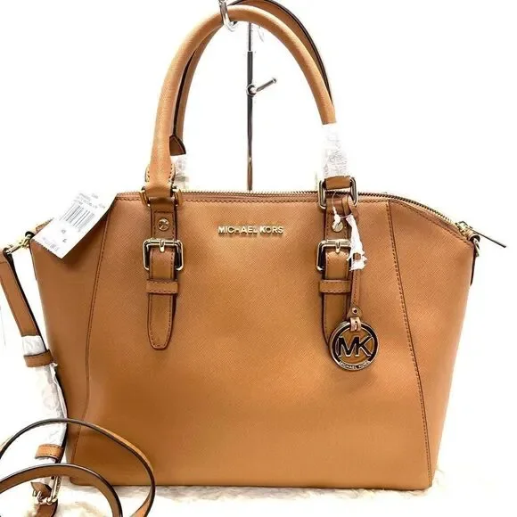 🔥🎁NWT! Michael Kors CIARA Satchel Handbag Large Brown Acorn Msrp:$428.00