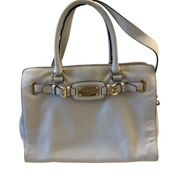 Pre-Owned Michael Kors‎ Vanilla Leather gold Link saschel purse shoulder bag