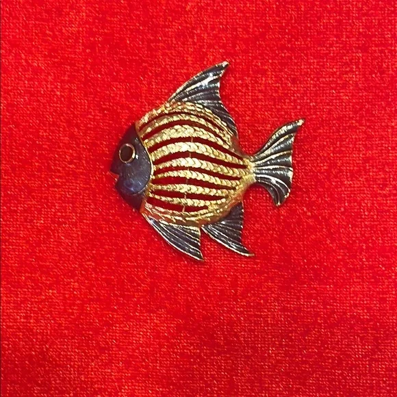Gold and Blue Fish Ornament