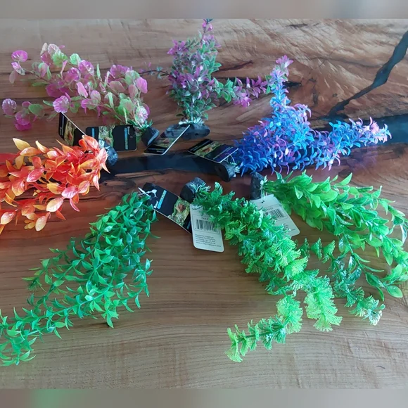 AQUARIUM FISH TANK FAUX 7 VARIOUS PLANTS
