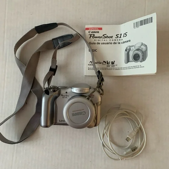 Canon PowerShot S1 IS Silver 3.2MP Digital Camera With CF Card slot UNTESTED