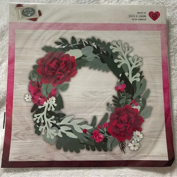 Wreath Kit - Red and Green Holiday Paper Craft Wreath.