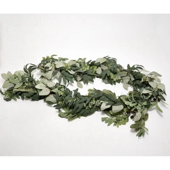 Bethlehem Lights 6' Illuminated Eucalyptus and Olive Garland