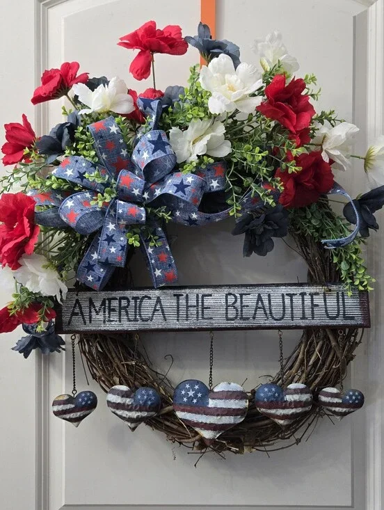 America the Beautiful Floral Patriotic Wreath