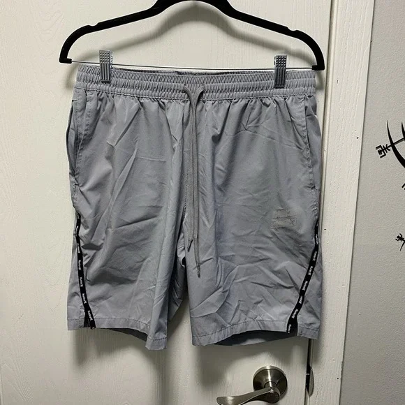 Men's Grey Hurley Performance Athletic Sport Shorts Drawstring 8