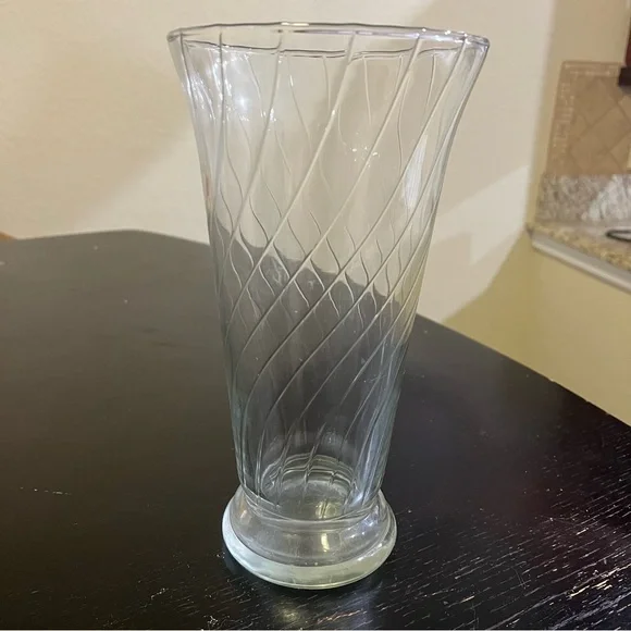 Large Clear Glass Vase 19.5 inches tall 5.5 inches wide