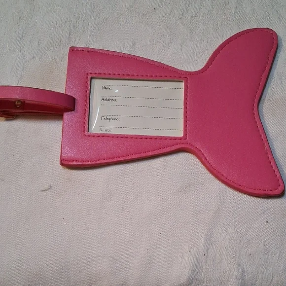 Pink Fish-Shaped Luggage Tag with ID Window