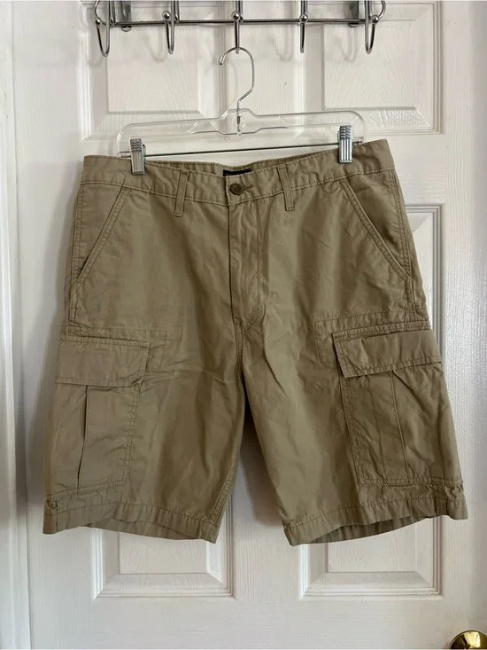 Levi's Cargo Shorts Mens 34 Khaki Cotton Ripstop Utility Chino EUC