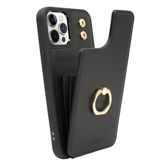 Libra Multi Case Black w/ Gold Hardware Ring fits iPhone 12 Pro Max NIB 📱💳✨