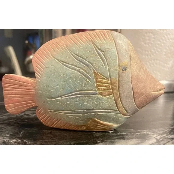 Vintage Teakwood Tropical Fish Sculpture 6