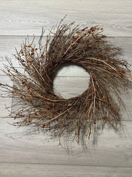 Rustic Brown Berry Twig Wreath