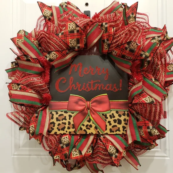 Leopard Print Holiday Wreath