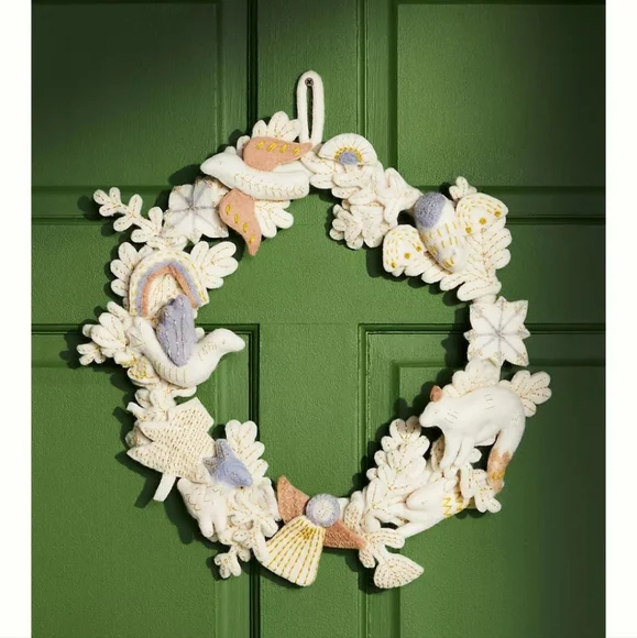 Anthropologie Nadia Wool Wreath