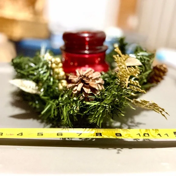 Miniature Wreath for Candles or any type of Decor Pine Cones & Greenery